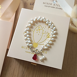 PETAL GÜMÜŞ KLİPSLİ NAR BİLEKLİK