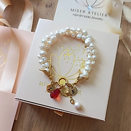 'WHITE SHINE ' İNCİ BİLEKLİK 