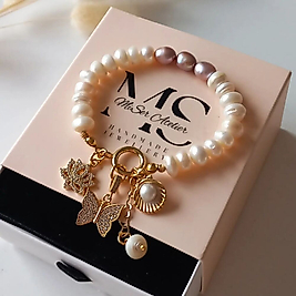 ' KELEBEK CHARM İNCİ BİLEKLİK '