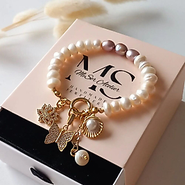 ' KELEBEK CHARM İNCİ BİLEKLİK '