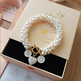'SERRA BRACELET ~3 ' gümüş KLİPSLİ HARFLİ BİLEKLİK '