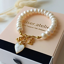  'ADEN GOLD 2 HARFLİ RONDELA  İNCİ ' ♡