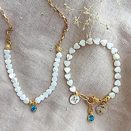 Gerçek Sedef taşlı set