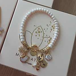 mini royal inci Çoklu charm bileklik