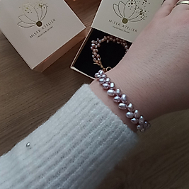 SUGAR PINK&amp;LILAC  HARFLİ BİLEKLİK 