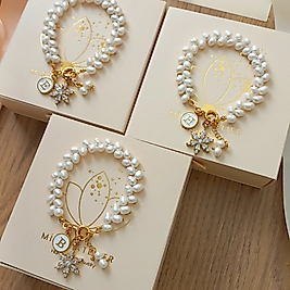 'PETAL &amp; KAMELYA GÜMÜŞ KLİPSLİ BİLEKLİK